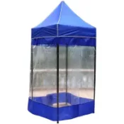 {保固~免稅}【店鋪熱銷】戶外擺攤遮陽遮雨棚圍布單人小帳篷透明伸縮折疊四腳帳篷大傘 7AJQ