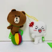 小花的店 正版日本LINE 兔兔 饅頭 熊大/絨毛娃娃/鑰匙圈/掛飾/吊飾/公仔/娃娃 ~~ 超可愛