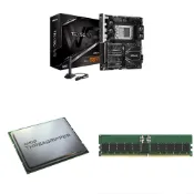 (店+)【AMD 超微】〈限時〉Ryzen TR 7960X+華擎 TRX50 WS 主機板+金士頓 D5 5600 記憶體(X2) 