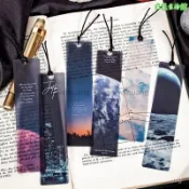 ✨熱銷✨ ✨臺灣熱銷✨ PET書簽宇宙漫遊係列日月星辰雲朵ins風景文藝磨砂簡約透明書夾 YJ YJ 64AR