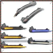 【兔兔車品】適用奧迪 Audi A6 C7 S6 4G A6L後視鏡一抹藍 一抹白轉向燈流水燈 跑馬燈 流水式方向燈