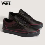 Vans Premium LX Old Skool Leather 黑色/紅色滑板鞋 休閒鞋