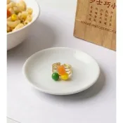 原創1:1仿真茶餐廳三色豆耳環
