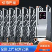 💥客製化💥【下單前請聯繫客服】不鏽鋼電動伸縮門小區別墅鋁合金雙開門自建房庭院大門 定製 廠家