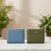 【台灣現貨】FOSSIL Madison Bifold 真皮短夾 藍色／橄欖綠