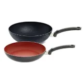 【Fissler】闔家溫馨組II(單柄中式炒鍋32cm/6L 不沾感溫鍋28cm/3.0L)