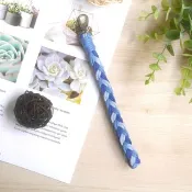 編織手機手腕繩=仿皮繩=經典麻花紋=漸層藍