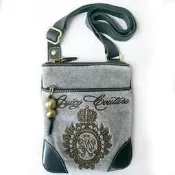JUICY COUTURE 斜背包 帆布背帶 深灰色 小包 CHOOSE 附原廠吊牌 全新現貨特價$2290