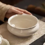 茶洗 水盂 筆洗 茶洗缸 洗茶碗 草木灰茶洗大號陶瓷洗杯缸高檔建水茶盂水盂桌面廢水缸茶具配件