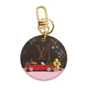 Louis Vuitton LV路易威登 展示品 Vivienne 聖誕印花帆布鑰匙圈/吊飾(M68651-咖)