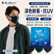 【藍鷹牌官方直營】 N95醫療口罩 成人3D立體 抗UV紫外線防護 男生深色口罩 一盒3色 台灣製30片