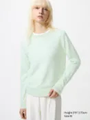 【UNIQLO】女裝 喀什米爾圓領毛衣(長袖) 485318
