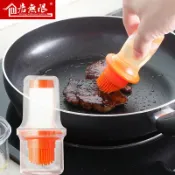 協貿國際日用品生活1館 油刷硅膠燒烤刷子家用帶瓶耐高溫擠壓式烙餅用的油刷燒烤用具套裝
