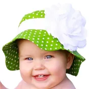 美國Fancy That Hat 蘋果綠白點點太陽帽3M-12M(FTH05)(防曬)／庫存出清(Songbaby)
