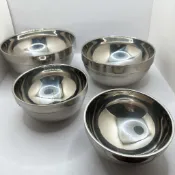 《錢錢購物》不鏽鋼碗 防燙碗 兒童碗 廚房湯 不鏽鋼雙層隔熱碗 防滑碗 防摔碗 不鏽鋼 餐具 飯碗 碗 雙層不鏽鋼碗