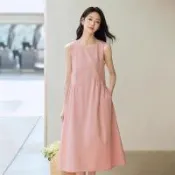 【韓國K.W.】韓國空運一件式天使的誘造型背心洋裝(小香風/輕量涼感/背心/休閒/日系/通勤/渡假)