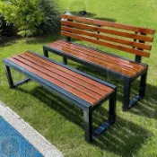 💖免運💖宅配💖戶外椅 公園椅 戶外長椅 室外防腐實木長條凳 廣場籃球場庭院休閒塑木長椅子 園藝裝飾椅