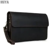 義大利牛皮真皮復古男手拿包 棕色 MiYA Qimat M1050