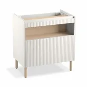 【KOHLER】Spacity 75cm浴櫃組 粉嫩白(面盆+浴櫃+櫃腳)