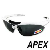 APEX 805B運動型太陽眼鏡- 白 (抗眩光、耐撞耐扭，不易變形、美國寶麗萊偏光鏡片、抗紫外線UV400、台灣製)