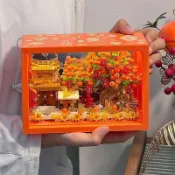 💝浪漫至死不渝 | 甜蜜日常禮盒 微縮花束積木 兼容樂高積木拼裝桔子樹相框手工diy永生花馬年擺件春節禮物女生
