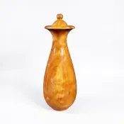 (店+)台灣檜木紅檜 maniki樹瘤瓶 高29cm A183 3D鈦金閃花折花 十木工坊