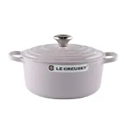 (店+)【Le Creuset】典藏圓形鑄鐵鍋 24cm 4.2L 柔粉紫 法國製 {電磁爐 IH爐可用}湯鍋 燉鍋 炒鍋 入厝禮