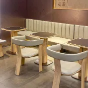 【免運免安裝】餐椅 靠背椅 軟包椅 扶手椅 北歐實木客廳餐椅設計師靠背椅餐廳咖啡廳奶茶店同款餐凳