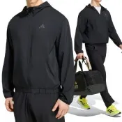 Adidas Pl Es Hp Tt 男款 黑色 拉鍊 夾克 連帽 運動 休閒 外套 KT2114
