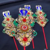 【財福興藝品】3吋6用AB虎爺迷你頭花春花（仿金箔）現貨+預購