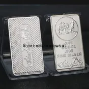 .甄選紀念幣.. 美國紀念幣1OZ 銀條美國勘探者美國金屬銀條紀念章紀念品