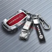 適用日產 Nissan 尼桑 跑車模型殼鑰匙套Altima Sentra Kicks X-Trail汽車時尚鑰匙包金屬扣