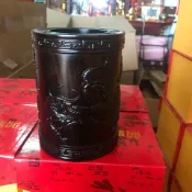 協貿國際日用品生活7館 紅木筆筒木雕刻紫檀紅酸枝黑檀木質荷花筆筒工藝品擺件實木