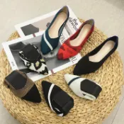 天際生活 【尖頭軟底】王妃鞋 平底鞋 針織單鞋 女鞋 大碼女鞋 舒適百搭 透氣不悶腳 輕量彈力鞋底 通勤約會皆宜 43-47特大尺碼