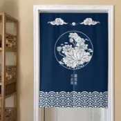 🔥高品質🔥可訂製門簾 中式門簾 隔斷簾 中國風棉麻布藝 臥室客廳風水簾 家用擋風布簾 長門簾 打孔式門簾 魔術貼門簾