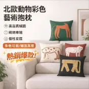 ⭐柔感居家⭐ 北歐小衆動物金錢豹暴富彩色藝術抱枕沙發客廳絨面腰枕套靠枕靠墊抱枕 居家 靠枕 靠垫 軟枕