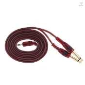 1.5m / 5ft 立體聲音頻電纜線 3.5mm 1/8“ 公對雙 6.35mm 1/4“ TS 公插頭,用於計算機混