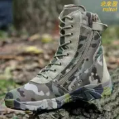 未來屋 【戰術拉鍊快穿】男靴 戰術靴 作訓靴 登山鞋 徒步鞋 沙漠靴 高幫軍靴 防滑耐磨 透氣防水 戶外訓練登山必備