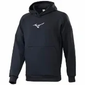 【MIZUNO 美津濃】長袖上衣 男 帽T 抗紫外線 黑 32TAC53709