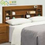 APP下單享點數4%｜【綠家居】凱欣柚木紋6尺實木雙人加大床頭片(不含床底＋不含床墊)