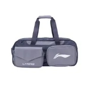 (店+)【LI-NING 李寧】ABLW033 LiNing李寧 大容量獨立鞋倉 PU 羽毛球拍包手提包 大號 男女同款情侶款 灰色白色