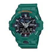 【CASIO 卡西歐】G-SHOCK 雙顯男錶 樹脂錶帶 深綠色 防水200米 GA-700SC(GA-700SC-3A)