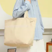 喜挖2店 耐尅潮牌刺繡單肩手提包森系文藝加厚帆布袋學生上課包補課袋