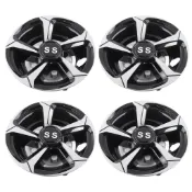 Fayshow01 4PCS 8 英寸高爾夫球車輪轂蓋抗衝擊通用適合銀黑色 Lightweig