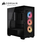 【良興購物網】CORSAIR海盜船 3500X 全景玻璃透側 E-ATX機殼 黑 附RS120R炫光風扇*3