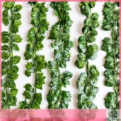 🎀木子雜貨鋪🎀綠蘿葉藤條 仿真綠植常春藤 葡萄葉 西瓜葉藤條  人造常春藤葉 植物藤蔓懸掛假樹葉 婚禮牆壁綠色裝飾花