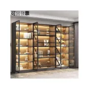 (店+)超低價-免運費 支持到府安裝/開發票 樂高強化玻璃展示櫃 定製輕奢客廳書櫃展示櫃酒櫃手辦模型櫃擺件飾品一體組閤帶玻璃門