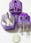 2#18台灣220V冷氣萬用1變2轉接頭,一字--,10A,1分2轉換插頭插座,適220V家電,QQ