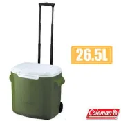 RV城市【美國 Coleman】26.5L 拖輪置物型冰桶.保冷保冰箱.拉桿式行動冰箱.置物箱.保鮮桶_CM-34684
