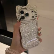 適用於 Iphone15promax 手機殼 Apple 的全鑽石 Hello Kitty
